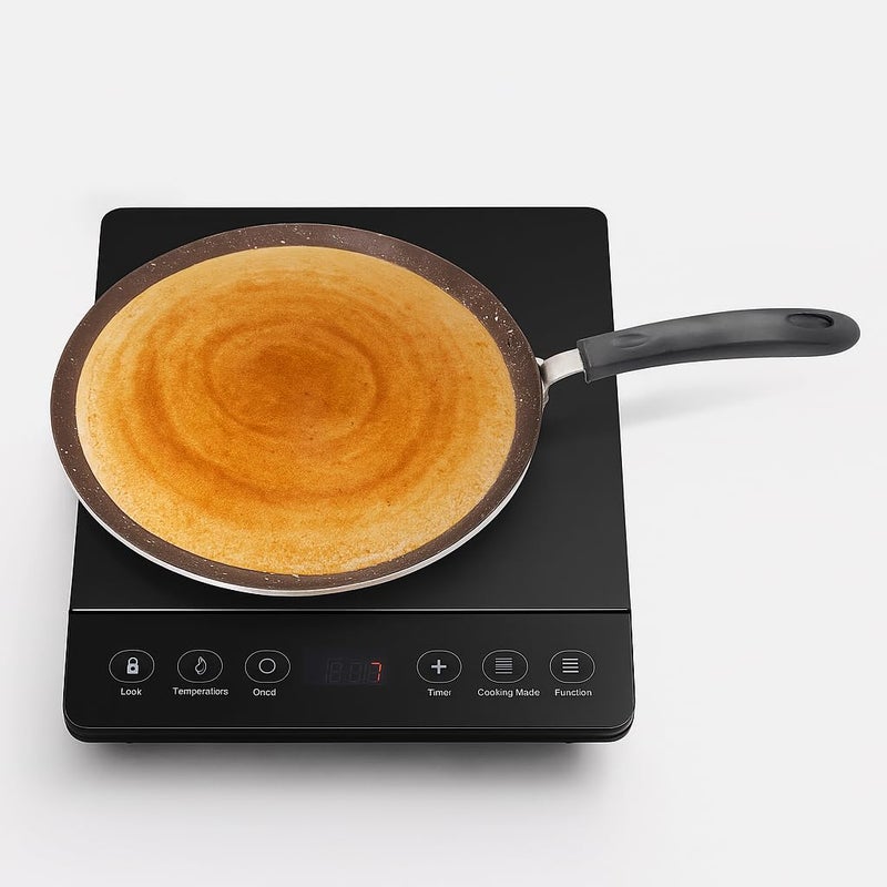 DBY Dosa Pan Tava Griddle Induction Base Non-Stick Dosa Tawa Indian Style Nonstick Round Griddle Cookware pan Concave Paratha Roti Chapati Tawa Crepe Pan Skillet Pancake - Image 5